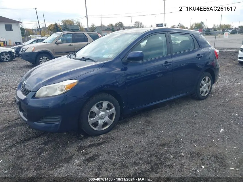 2010 Toyota Matrix VIN: 2T1KU4EE6AC261617 Lot: 40761438