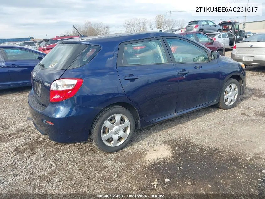 2010 Toyota Matrix VIN: 2T1KU4EE6AC261617 Lot: 40761438