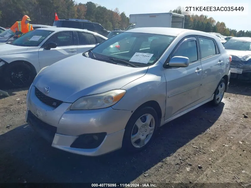 2010 Toyota Matrix S VIN: 2T1KE4EE3AC035449 Lot: 40775095