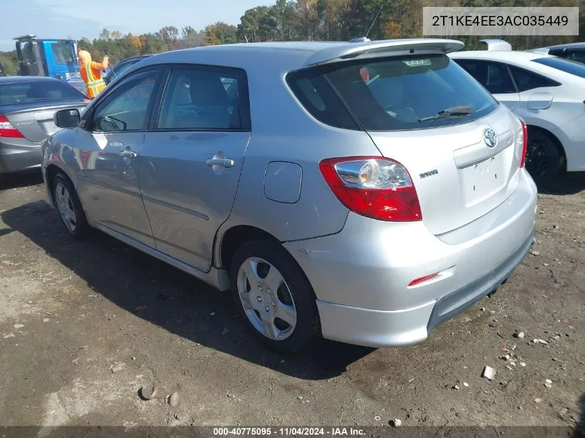 2010 Toyota Matrix S VIN: 2T1KE4EE3AC035449 Lot: 40775095