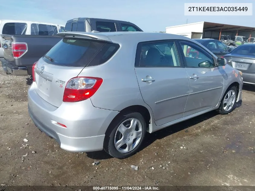 2010 Toyota Matrix S VIN: 2T1KE4EE3AC035449 Lot: 40775095