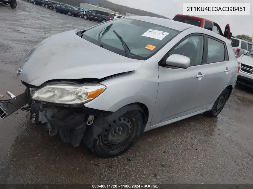 2010 Toyota Matrix VIN: 2T1KU4EE3AC398451 Lot: 40811720