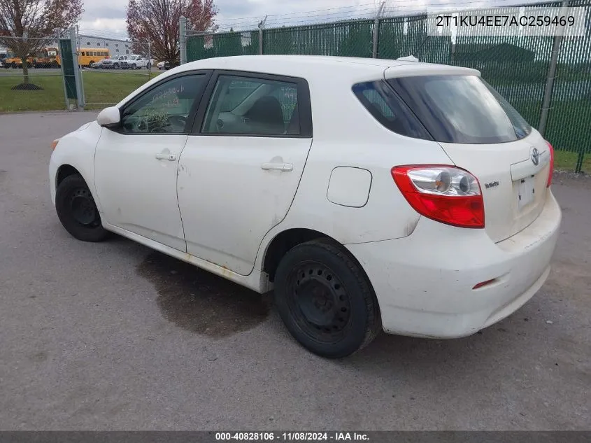 2010 Toyota Matrix VIN: 2T1KU4EE7AC259469 Lot: 40828106