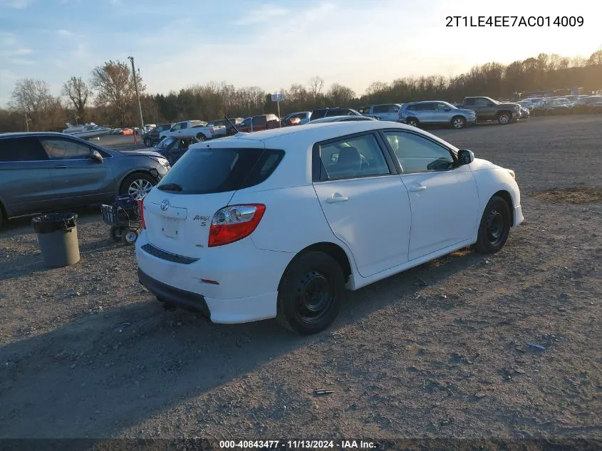 2010 Toyota Matrix S VIN: 2T1LE4EE7AC014009 Lot: 40843477