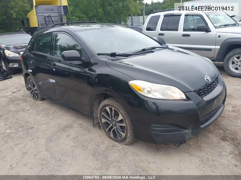 2011 Toyota Corolla Matrix S VIN: 2T1LE4EE2BC019412 Lot: 12064783