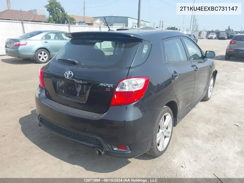 2011 Toyota Corolla Matrix VIN: 2T1KU4EEXBC731147 Lot: 12071880