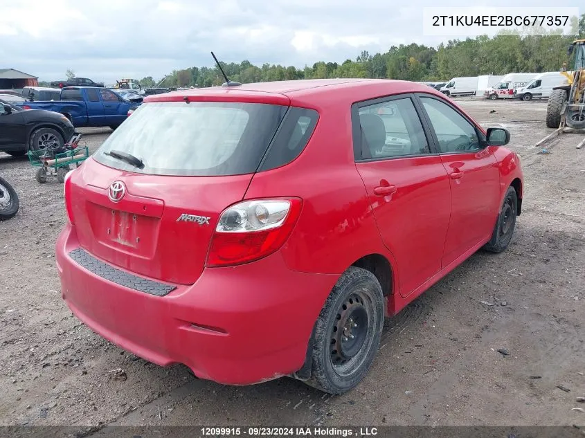 2011 Toyota Matrix Wagon VIN: 2T1KU4EE2BC677357 Lot: 12099915