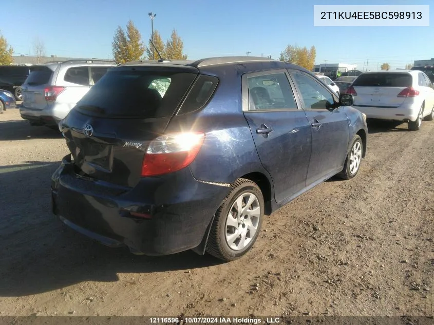 2011 Toyota Corolla Matrix VIN: 2T1KU4EE5BC598913 Lot: 12116596