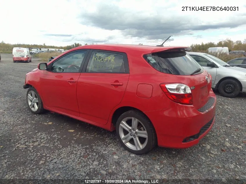 2011 Toyota Matrix VIN: 2T1KU4EE7BC640031 Lot: 12120797