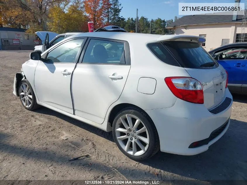 2011 Toyota Matrix Xrs VIN: 2T1ME4EE4BC006861 Lot: 12132536