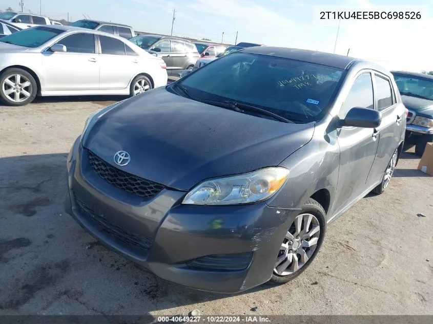 2011 Toyota Matrix VIN: 2T1KU4EE5BC698526 Lot: 40649227