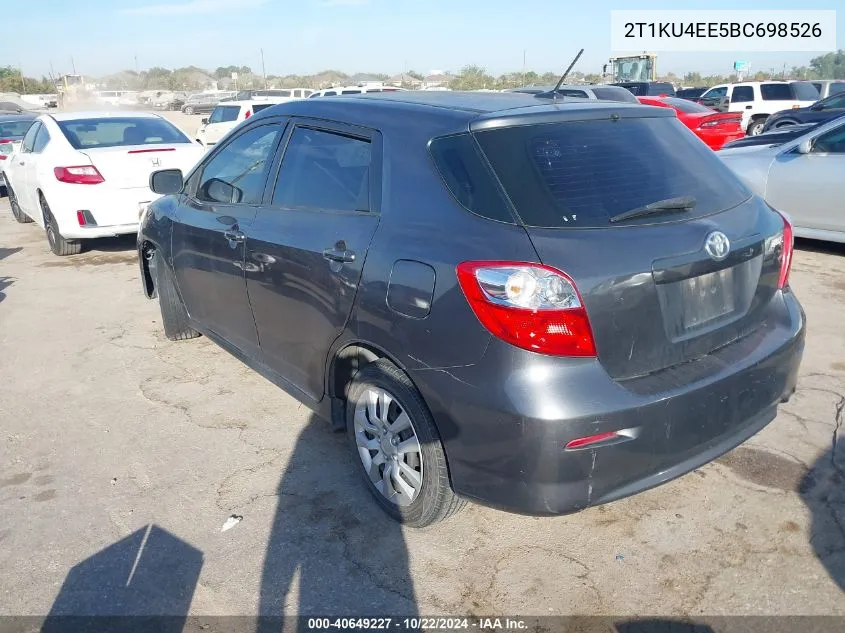 2011 Toyota Matrix VIN: 2T1KU4EE5BC698526 Lot: 40649227