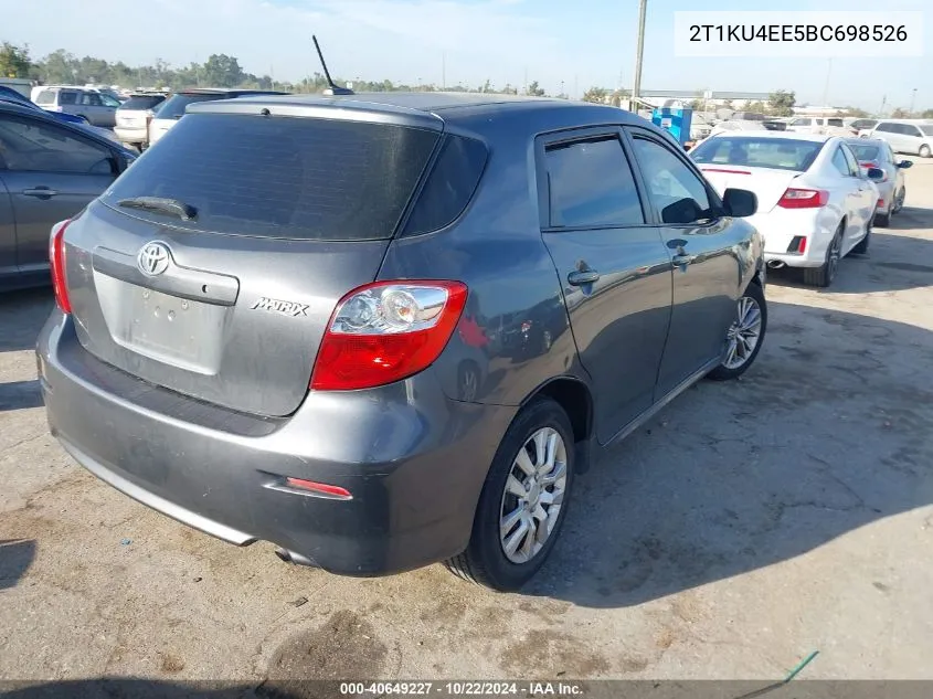 2011 Toyota Matrix VIN: 2T1KU4EE5BC698526 Lot: 40649227