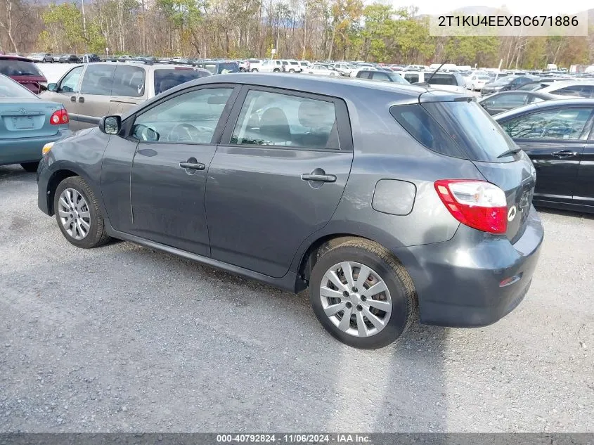 2011 Toyota Matrix VIN: 2T1KU4EEXBC671886 Lot: 40792824