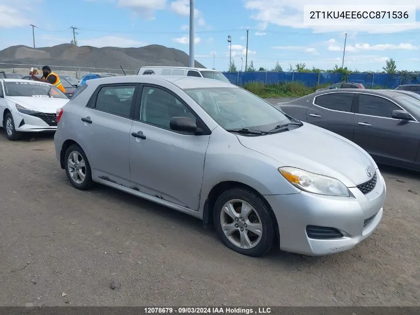 2T1KU4EE6CC871536 2012 Toyota Matrix