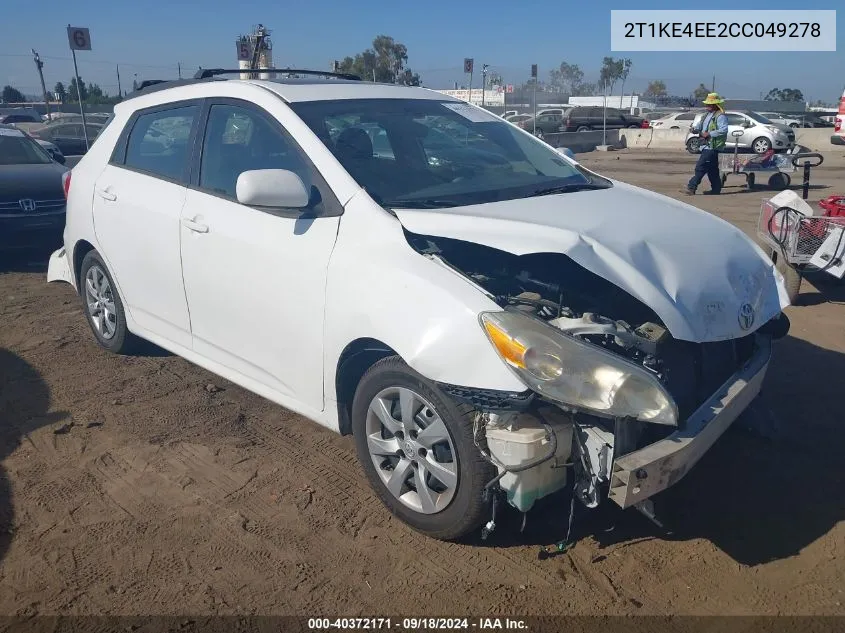 2012 Toyota Corolla Matrix S VIN: 2T1KE4EE2CC049278 Lot: 40372171