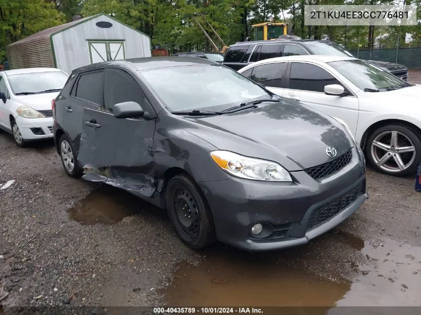 2012 Toyota Matrix L VIN: 2T1KU4EE3CC776481 Lot: 40435789