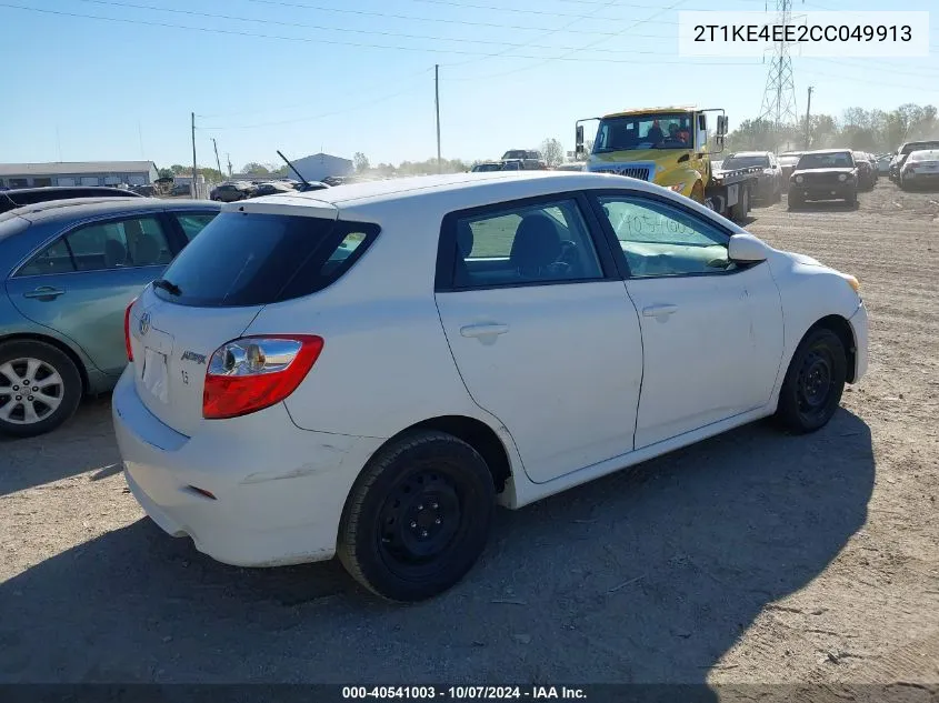 2012 Toyota Matrix S VIN: 2T1KE4EE2CC049913 Lot: 40541003