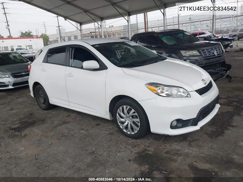 2012 Toyota Matrix L VIN: 2T1KU4EE3CC834542 Lot: 40583046