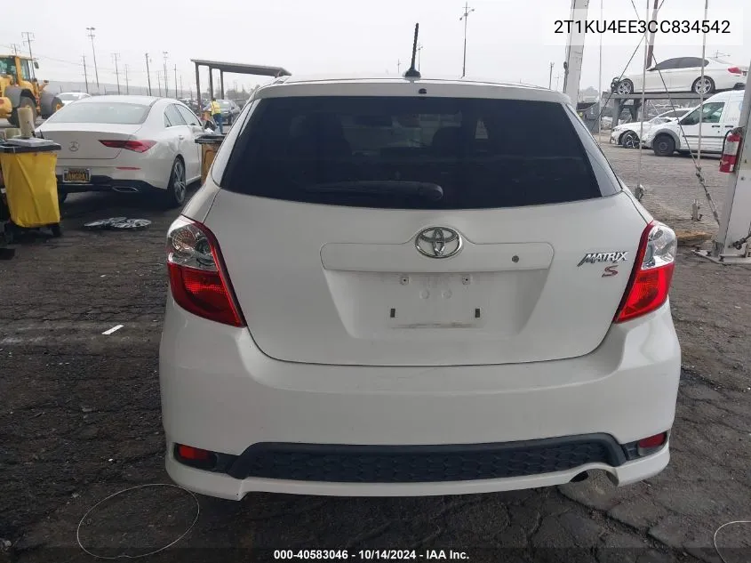 2012 Toyota Matrix L VIN: 2T1KU4EE3CC834542 Lot: 40583046