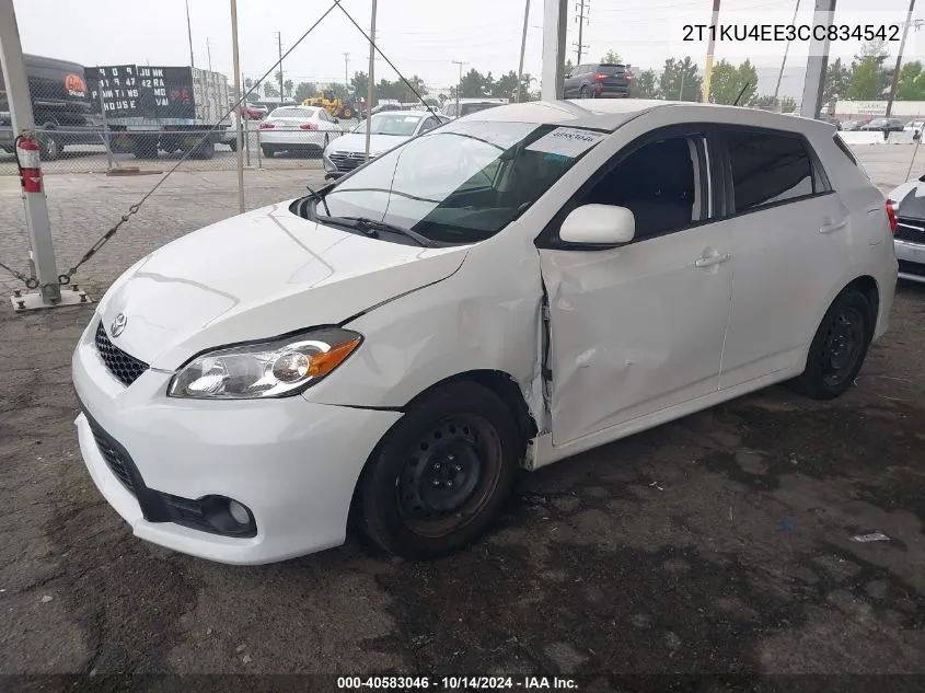 2012 Toyota Matrix L VIN: 2T1KU4EE3CC834542 Lot: 40583046