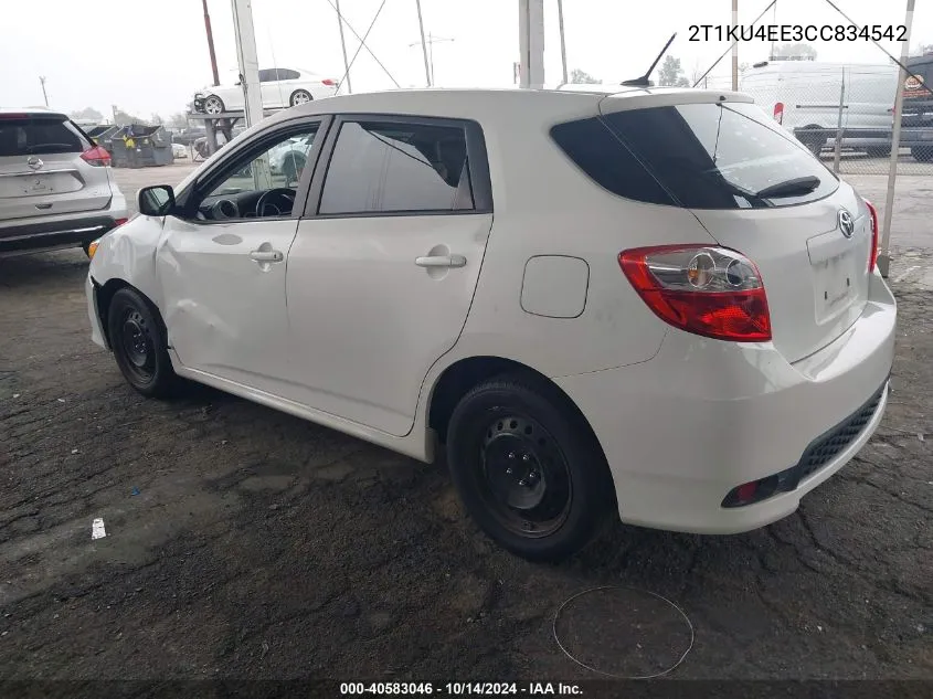 2012 Toyota Matrix L VIN: 2T1KU4EE3CC834542 Lot: 40583046