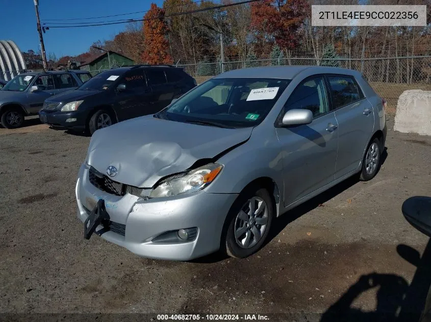 2012 Toyota Matrix S VIN: 2T1LE4EE9CC022356 Lot: 40682705