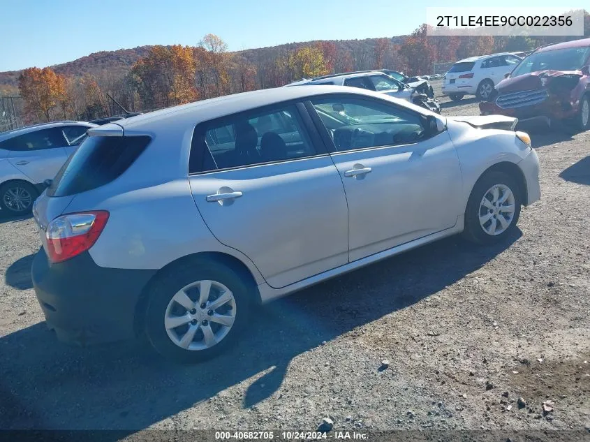 2012 Toyota Matrix S VIN: 2T1LE4EE9CC022356 Lot: 40682705