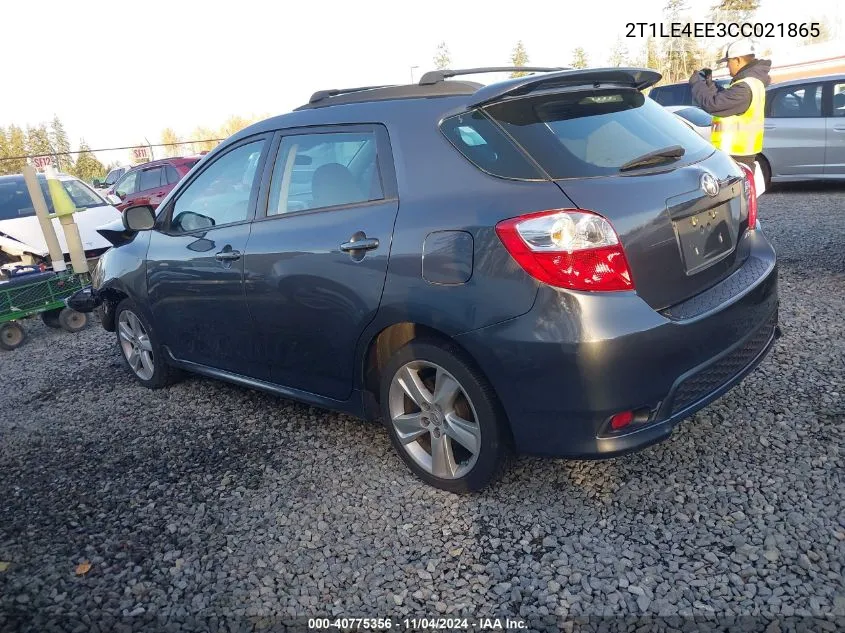 2012 Toyota Matrix S VIN: 2T1LE4EE3CC021865 Lot: 40775356