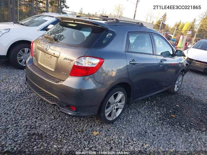 2012 Toyota Matrix S VIN: 2T1LE4EE3CC021865 Lot: 40775356