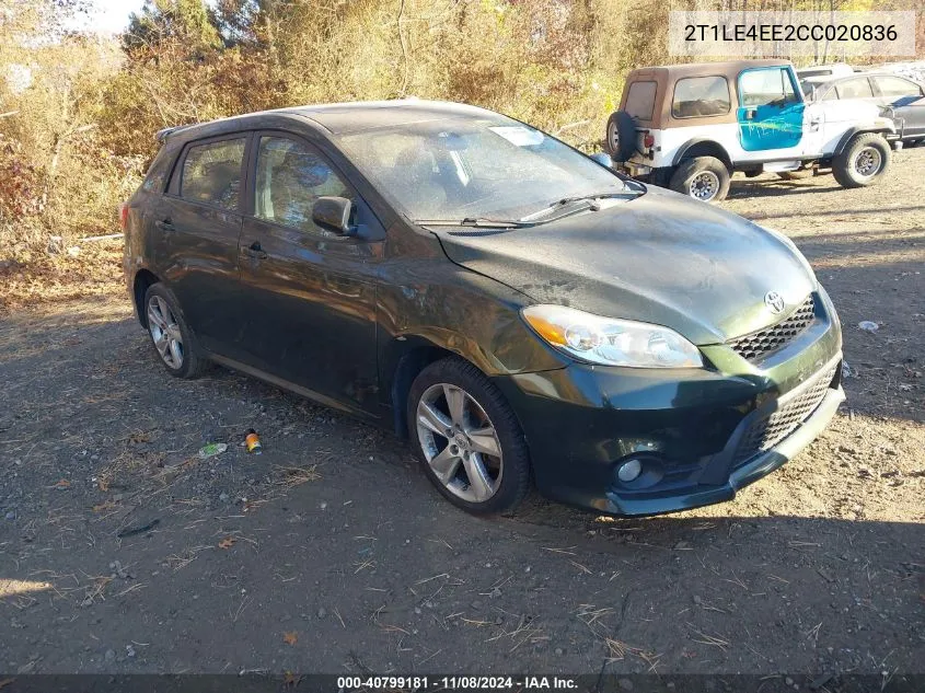 2012 Toyota Matrix S VIN: 2T1LE4EE2CC020836 Lot: 40799181