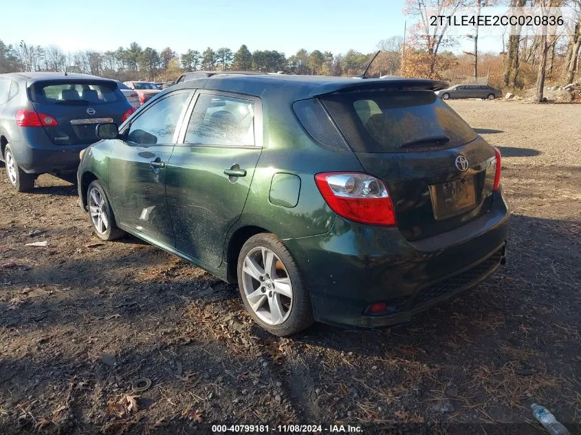 2012 Toyota Matrix S VIN: 2T1LE4EE2CC020836 Lot: 40799181