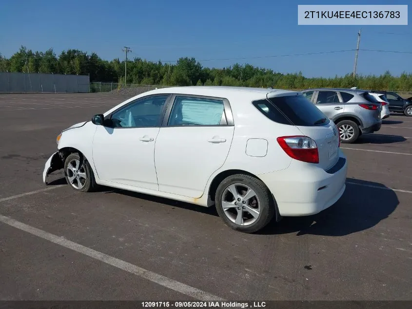 2014 Toyota Matrix S VIN: 2T1KU4EE4EC136783 Lot: 12091715