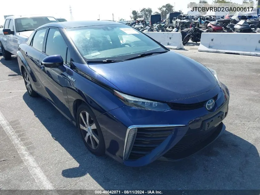 JTDBVRBD2GA000617 2016 Toyota Mirai