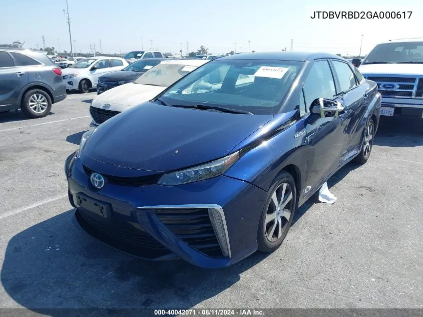 JTDBVRBD2GA000617 2016 Toyota Mirai