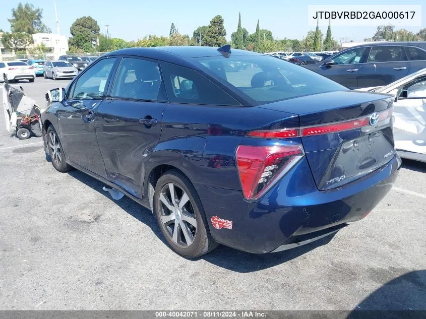 2016 Toyota Mirai VIN: JTDBVRBD2GA000617 Lot: 40042071