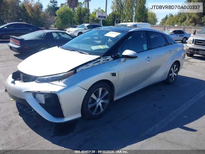 2016 Toyota Mirai VIN: JTDBVRBD7GA000337 Lot: 40453139