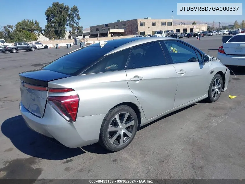 2016 Toyota Mirai VIN: JTDBVRBD7GA000337 Lot: 40453139