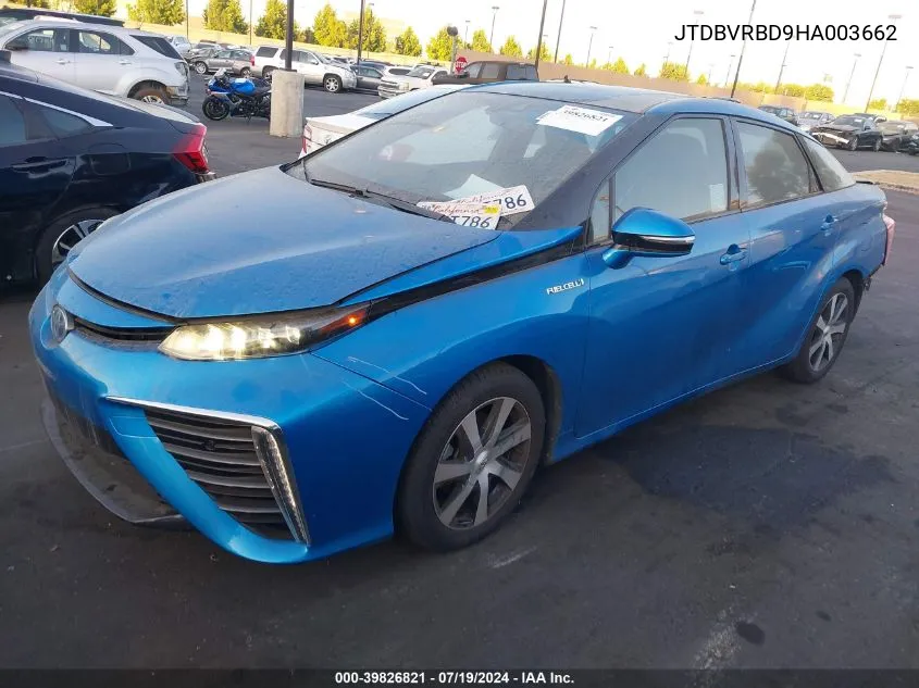 JTDBVRBD9HA003662 2017 Toyota Mirai