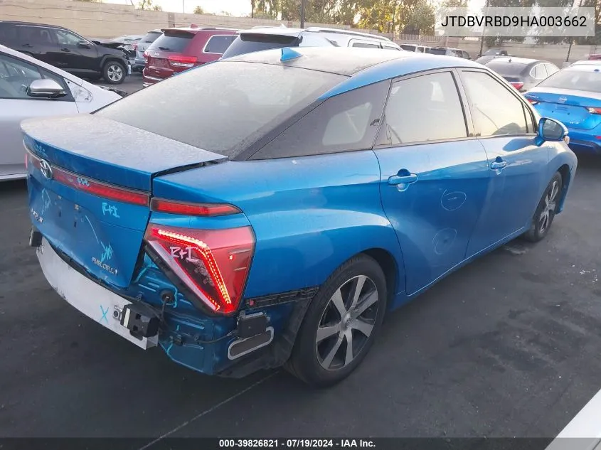 JTDBVRBD9HA003662 2017 Toyota Mirai