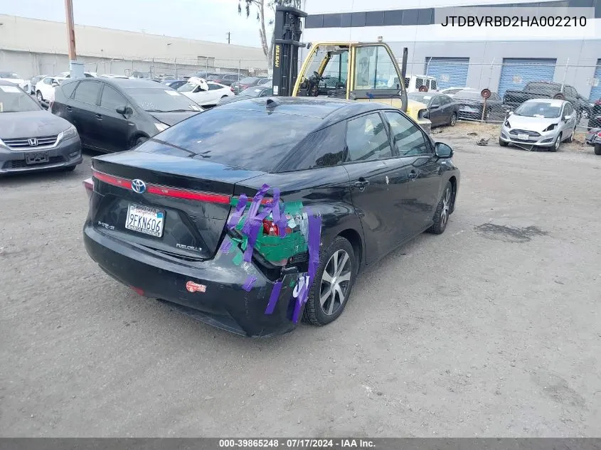 2017 Toyota Mirai VIN: JTDBVRBD2HA002210 Lot: 39865248