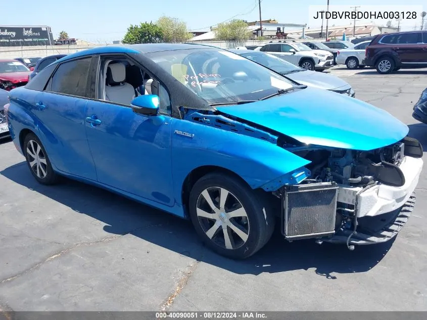 2017 Toyota Mirai VIN: JTDBVRBD0HA003128 Lot: 40090051