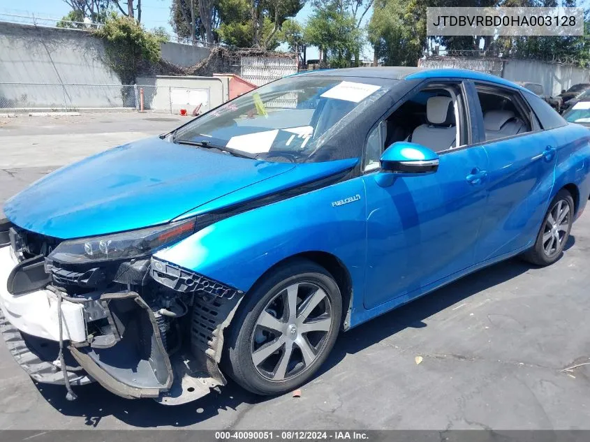 2017 Toyota Mirai VIN: JTDBVRBD0HA003128 Lot: 40090051