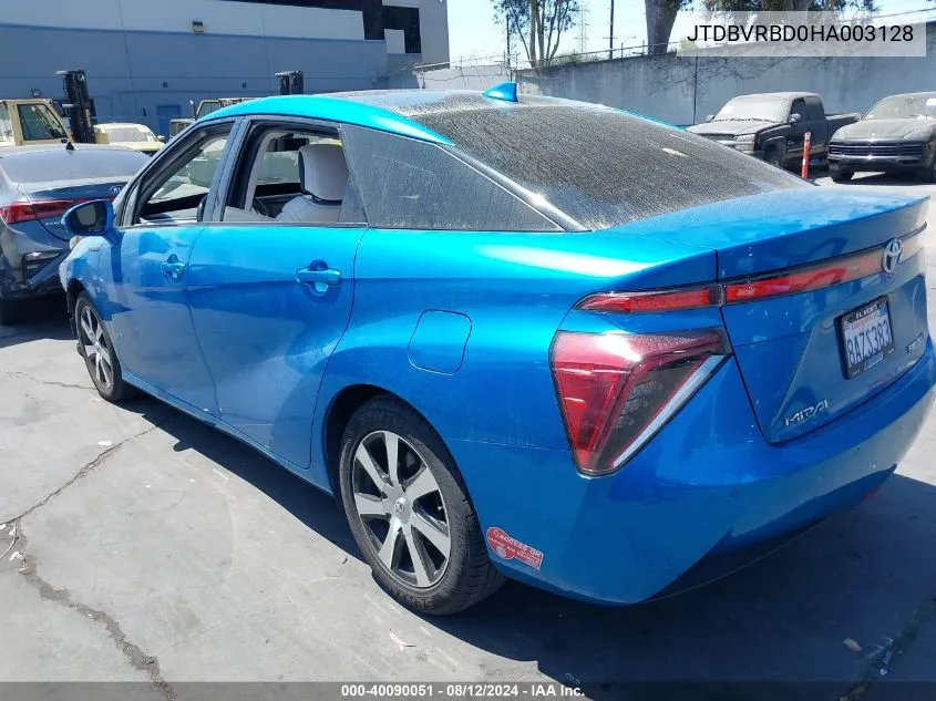 JTDBVRBD0HA003128 2017 Toyota Mirai