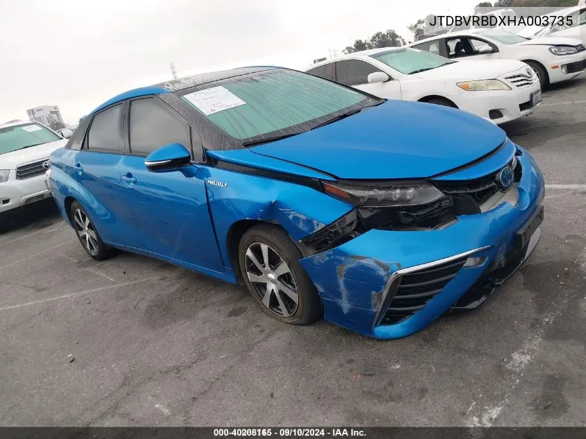 2017 Toyota Mirai VIN: JTDBVRBDXHA003735 Lot: 40208165