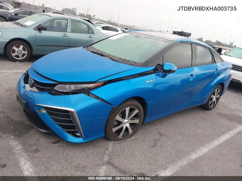 JTDBVRBDXHA003735 2017 Toyota Mirai