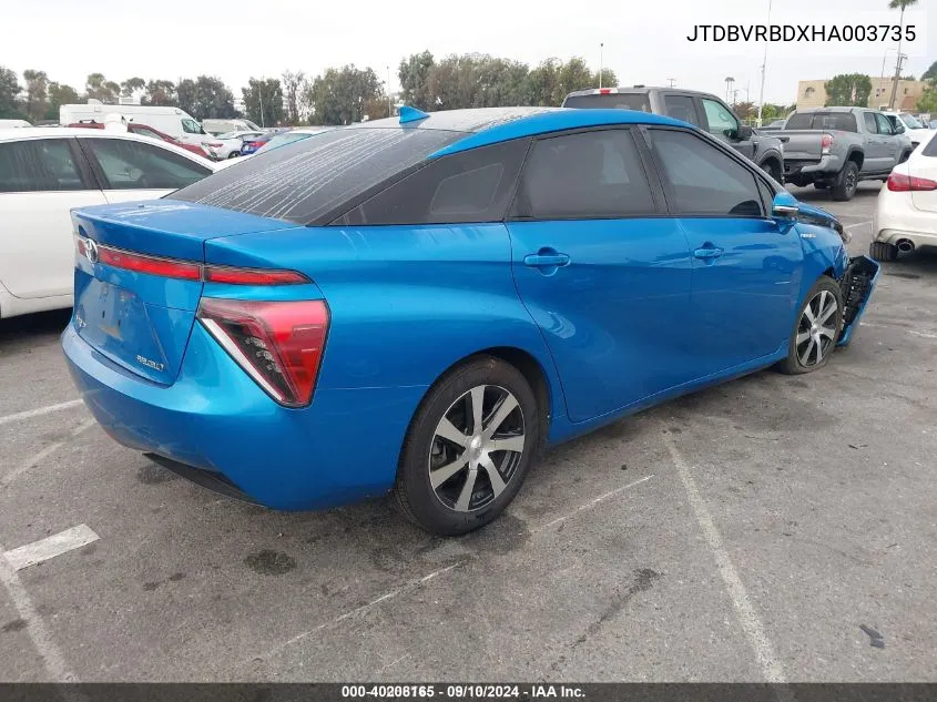 JTDBVRBDXHA003735 2017 Toyota Mirai