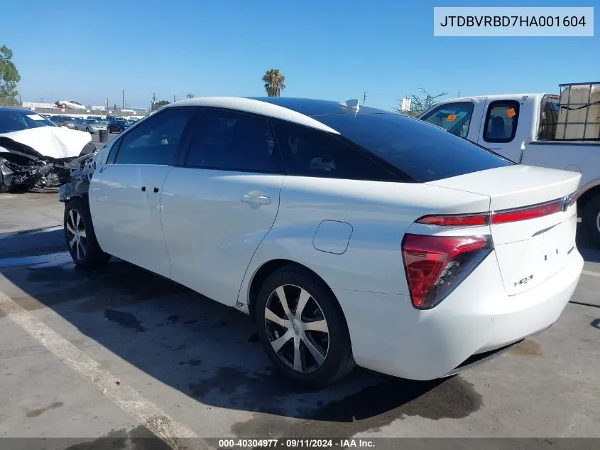 2017 Toyota Mirai VIN: JTDBVRBD7HA001604 Lot: 40304977