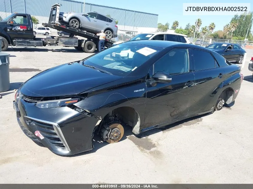 2017 Toyota Mirai VIN: JTDBVRBDXHA002522 Lot: 40373917