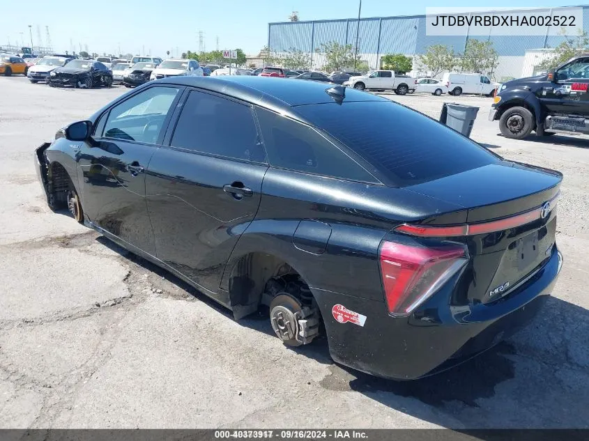 JTDBVRBDXHA002522 2017 Toyota Mirai